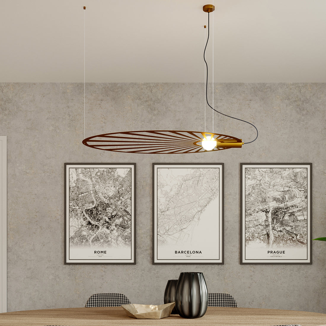 Pendant lamp LEHDET golden