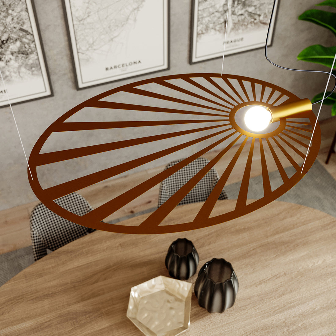 Pendant lamp LEHDET golden