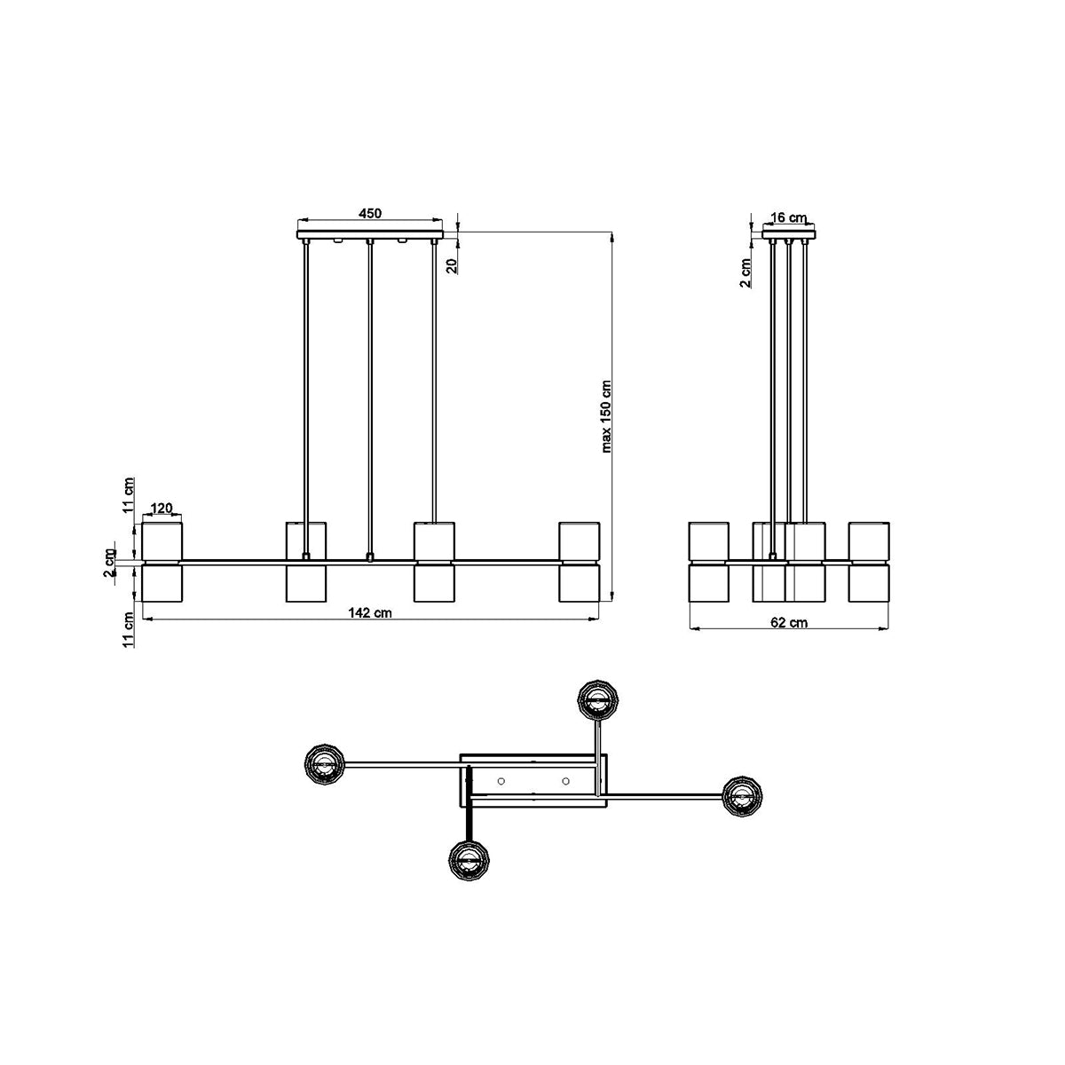 Pendant lamp KUKKIA black
