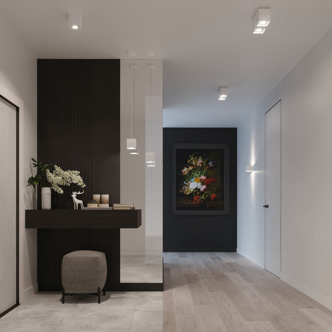 Pendant lamp QUAD 1 white - Diamond Work Sp. z o.o.