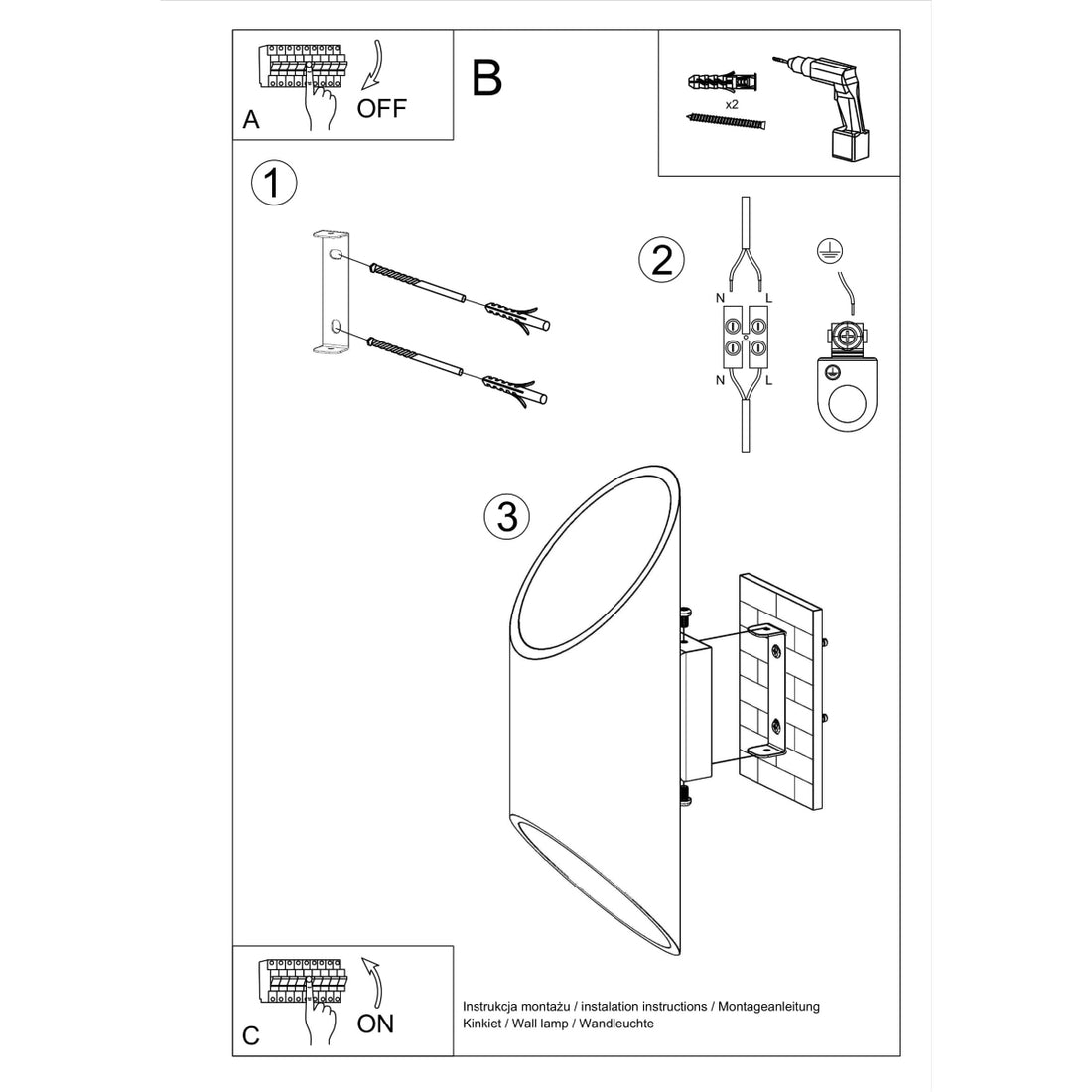 Wall lamp PENNE 30 white - Diamond Work Sp. z o.o.