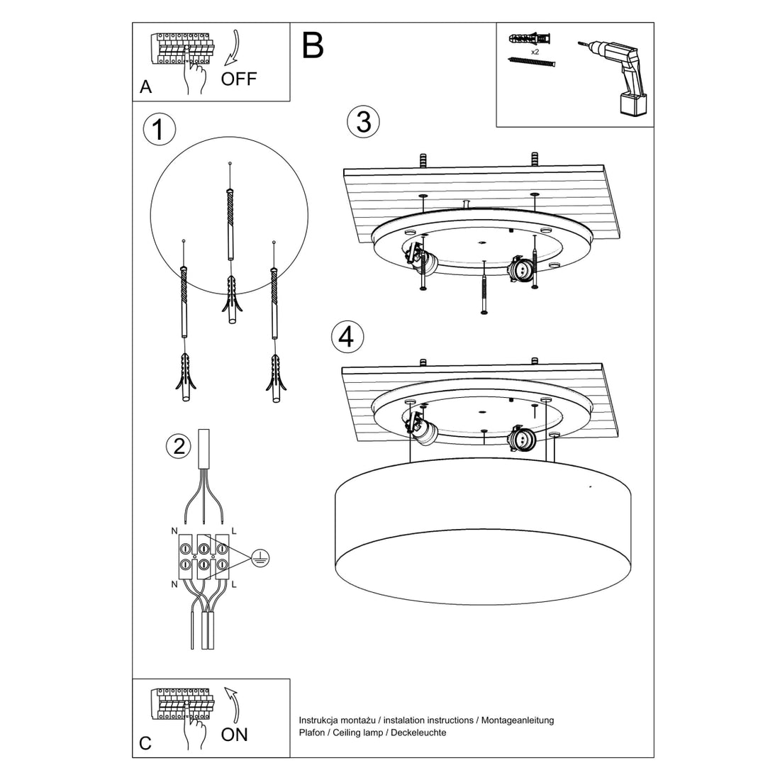 Ceiling lamp ARENA 45 black - Diamond Work Sp. z o.o.