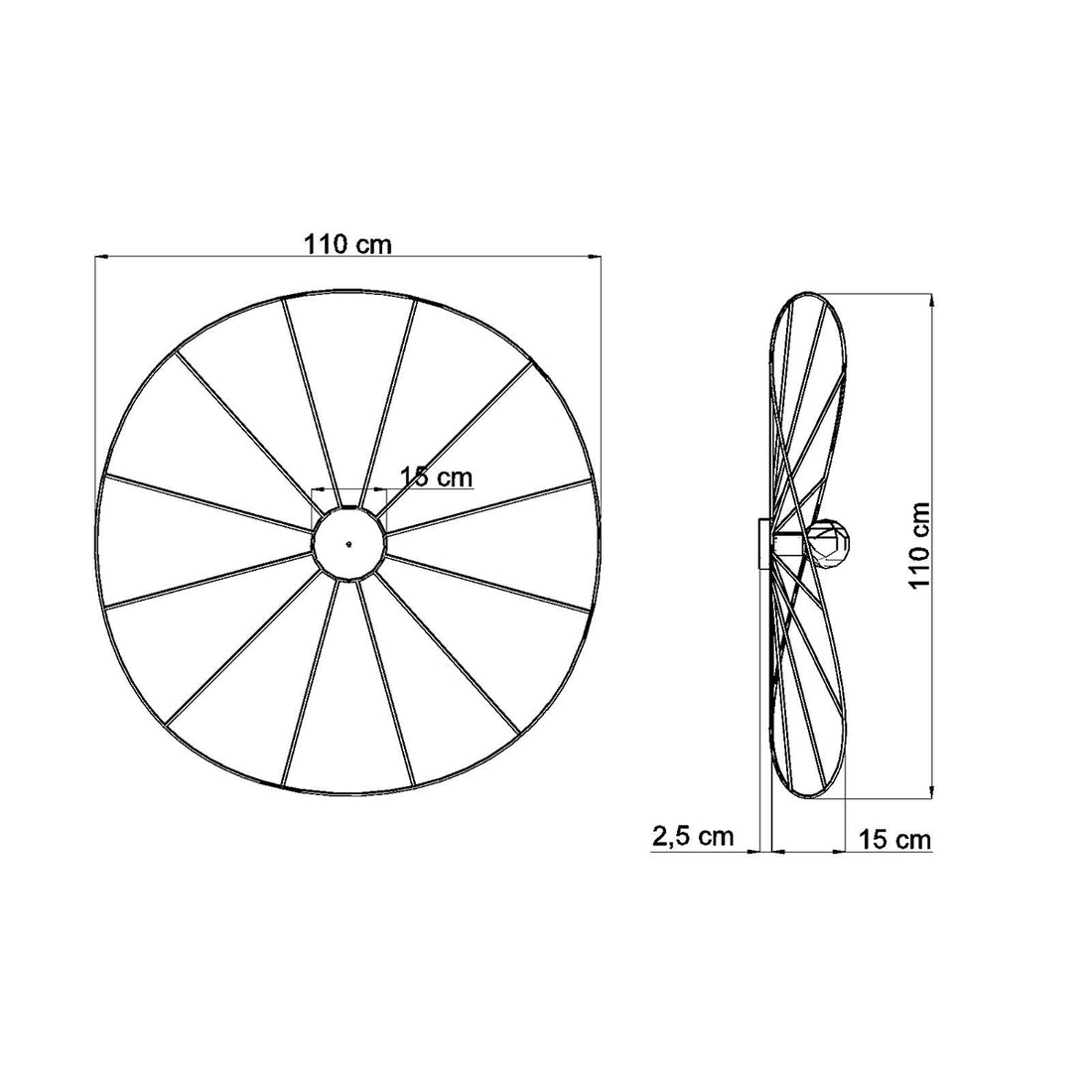 Kinkiet / Lampa sufitowa ESKOLA 110 czarna