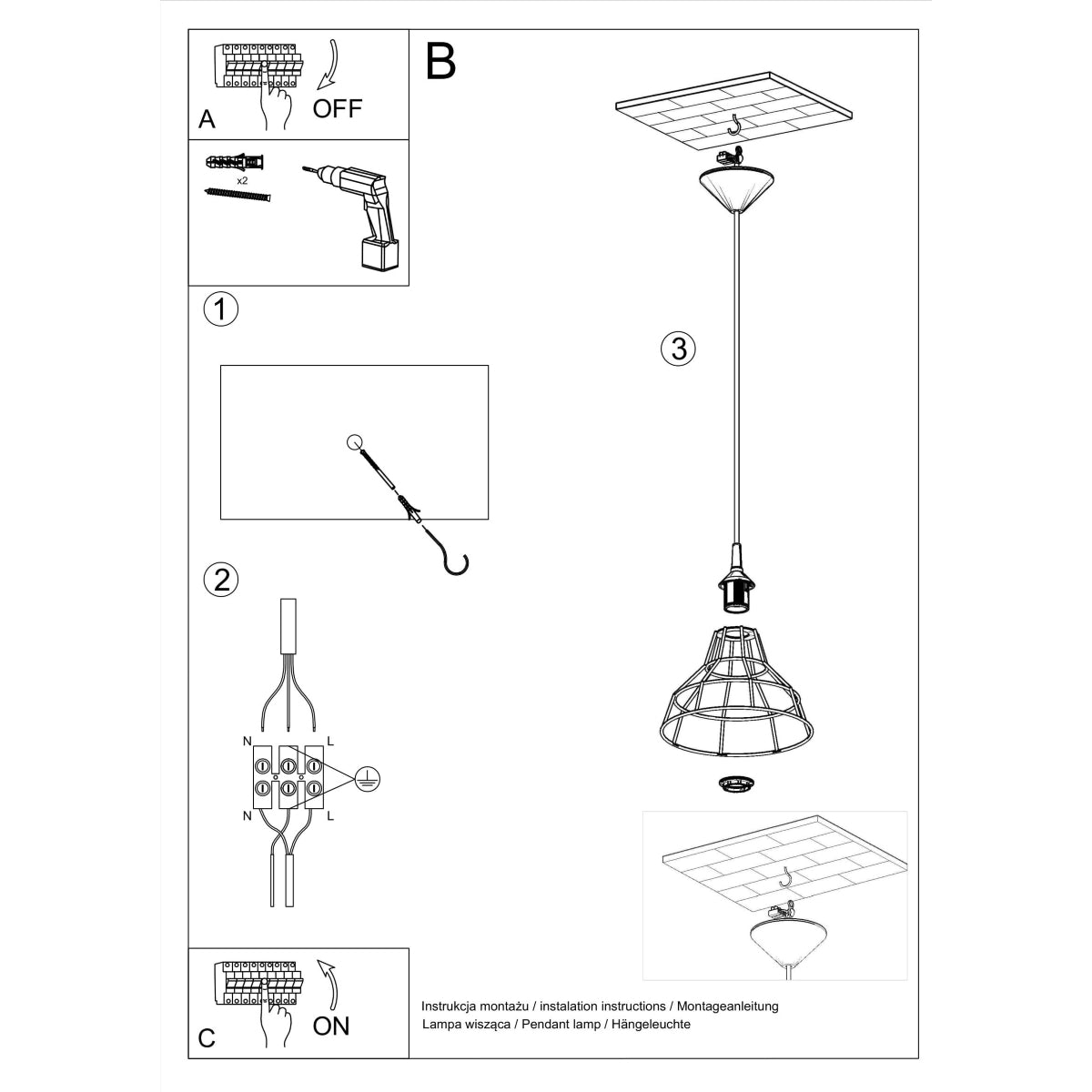 Pendant lamp ANATA white - Diamond Work Sp. z o.o.