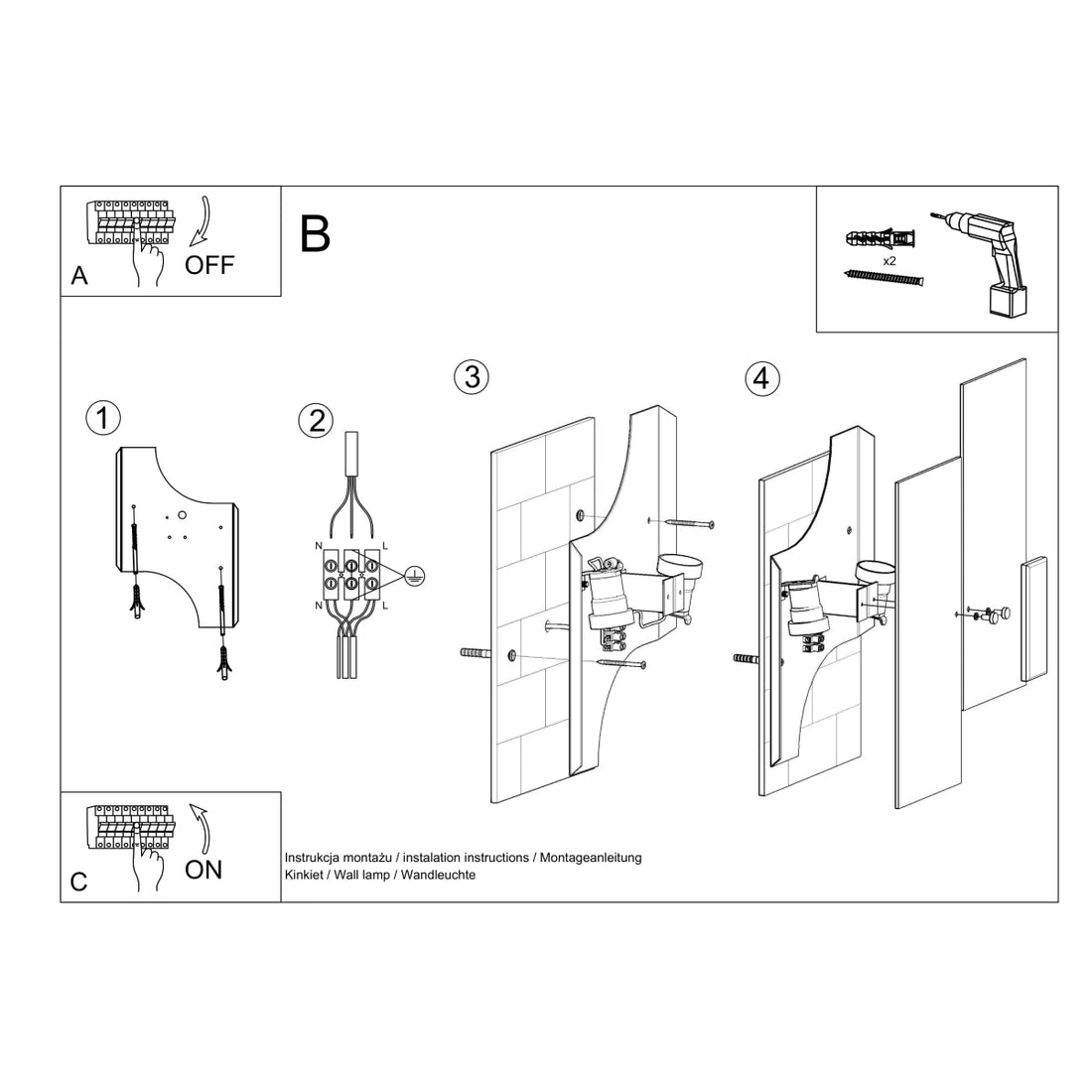 Wall lamp FABIANO - Diamond Work Sp. z o.o.