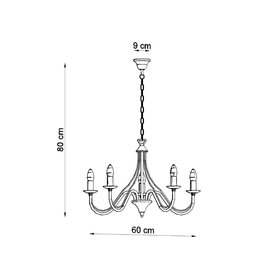 Chandelier MINERWA 5 black - Diamond Work Sp. z o.o.