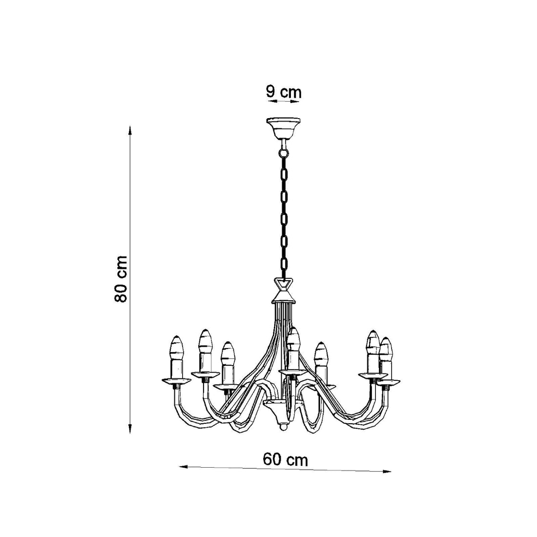 Chandelier MINERWA 7 black - Diamond Work Sp. z o.o.