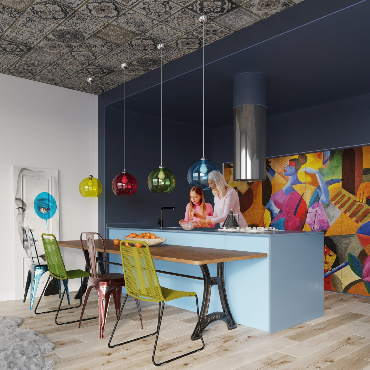 Pendant lamp BALL blue - Diamond Work Sp. z o.o.