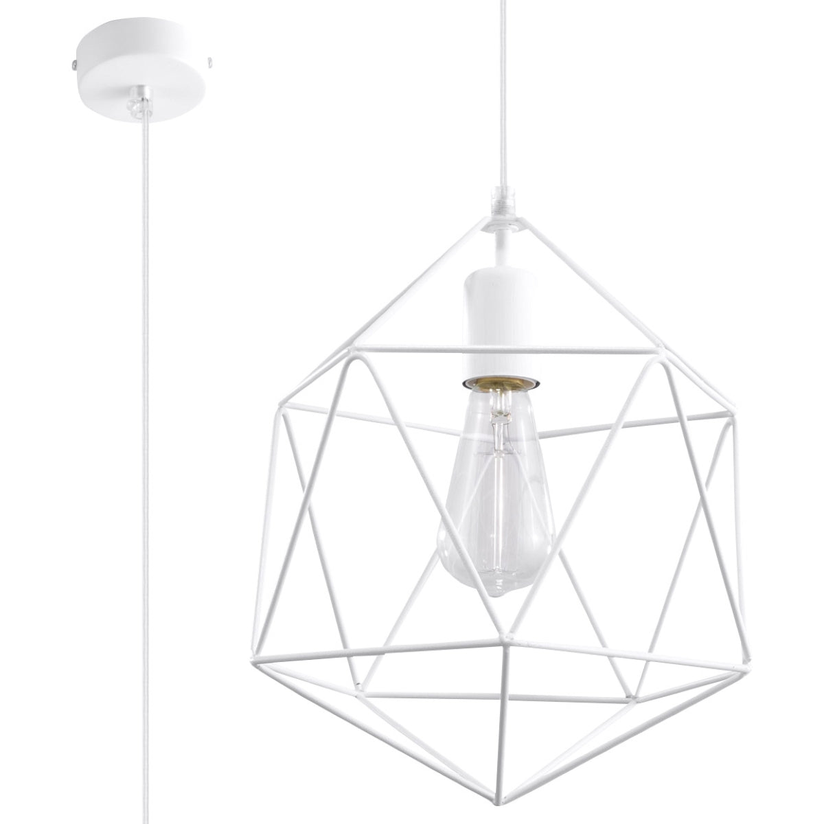 Pendant lamp GASPARE white - Diamond Work Sp. z o.o.