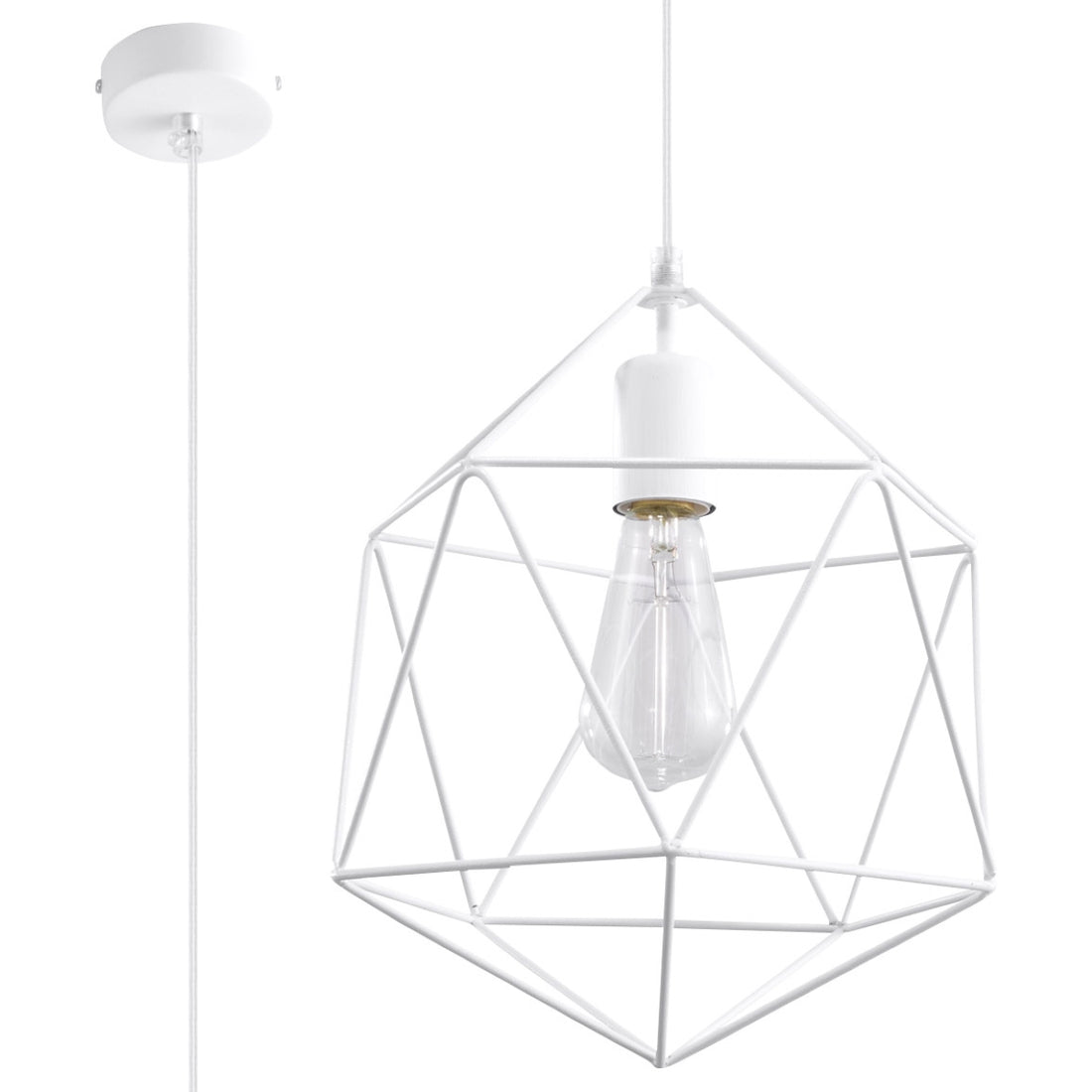 Pendant lamp GASPARE white - Diamond Work Sp. z o.o.