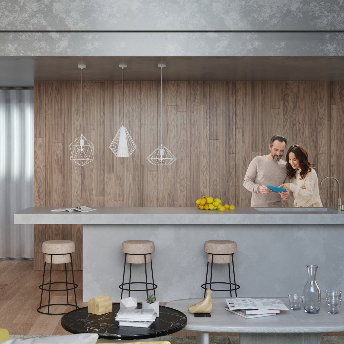 Pendant lamp GASPARE white - Diamond Work Sp. z o.o.