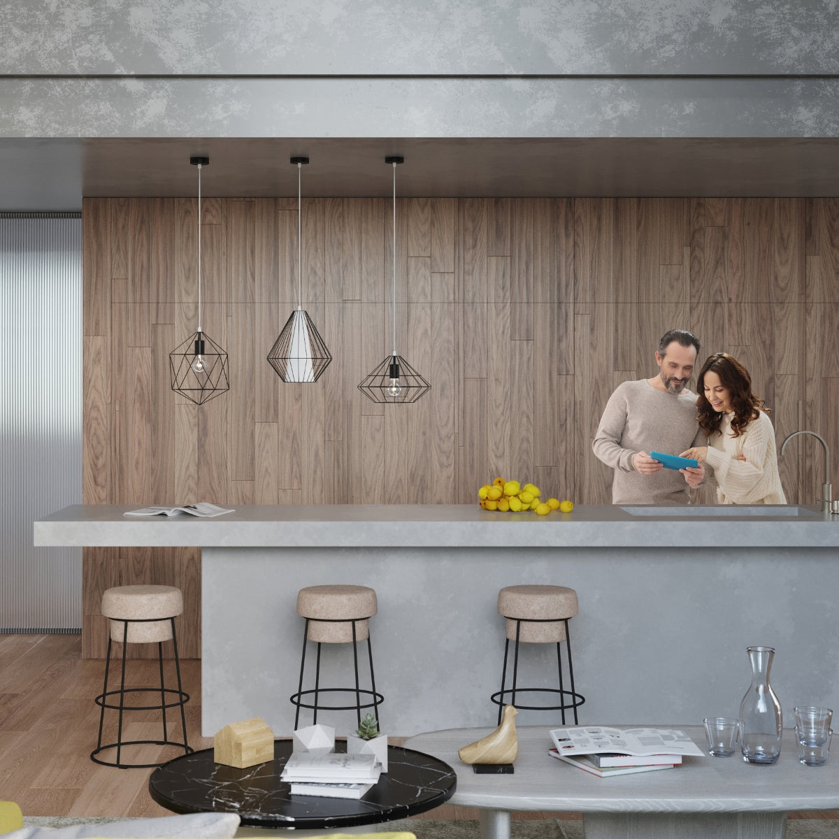 Pendant lamp GASPARE black - Diamond Work Sp. z o.o.