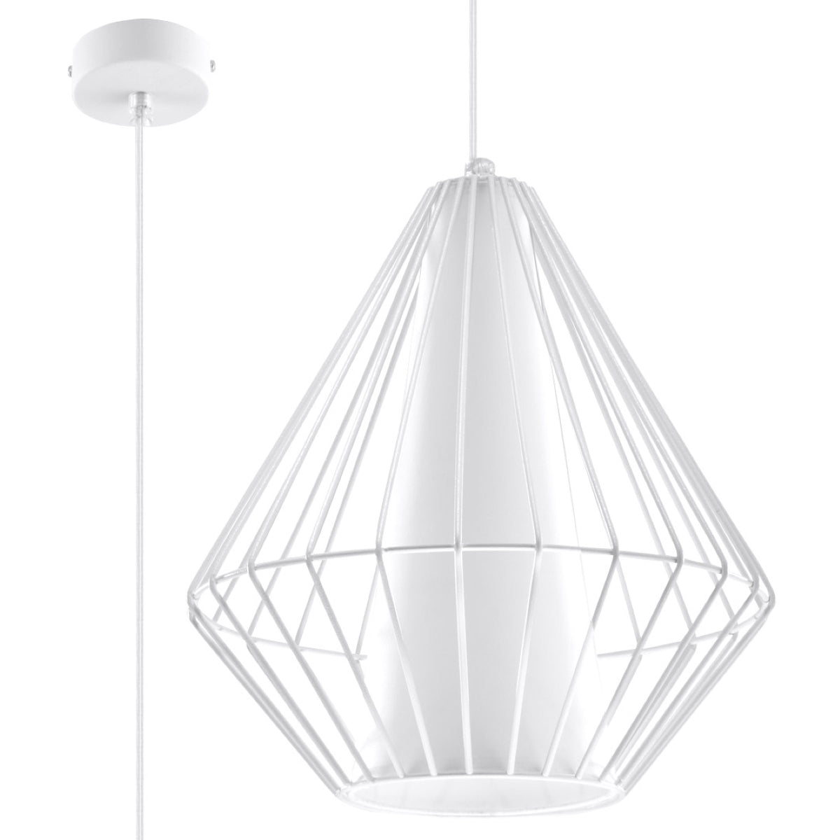 Pendant lamp DEMI white - Diamond Work Sp. z o.o.
