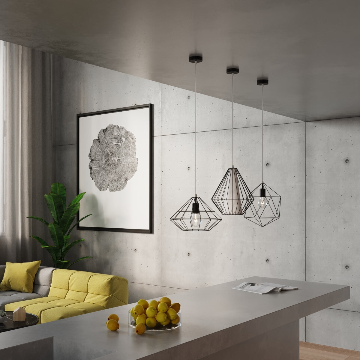 Pendant lamp DEMI black - Diamond Work Sp. z o.o.