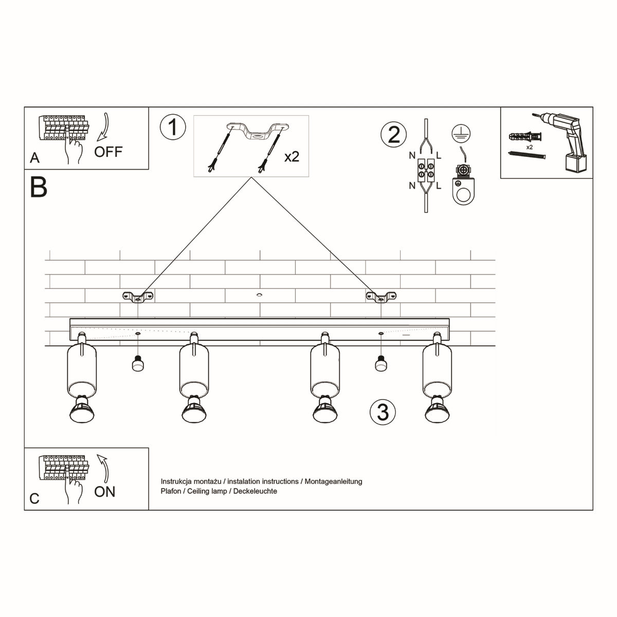 Ceiling lamp RING 4L white - Diamond Work Sp. z o.o.