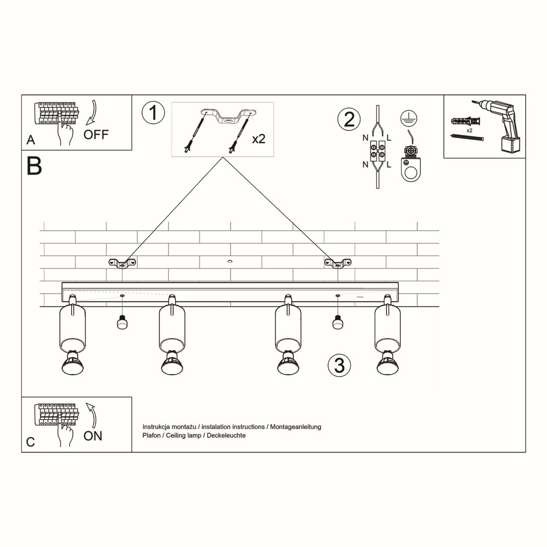 Ceiling lamp RING 4L white - Diamond Work Sp. z o.o.