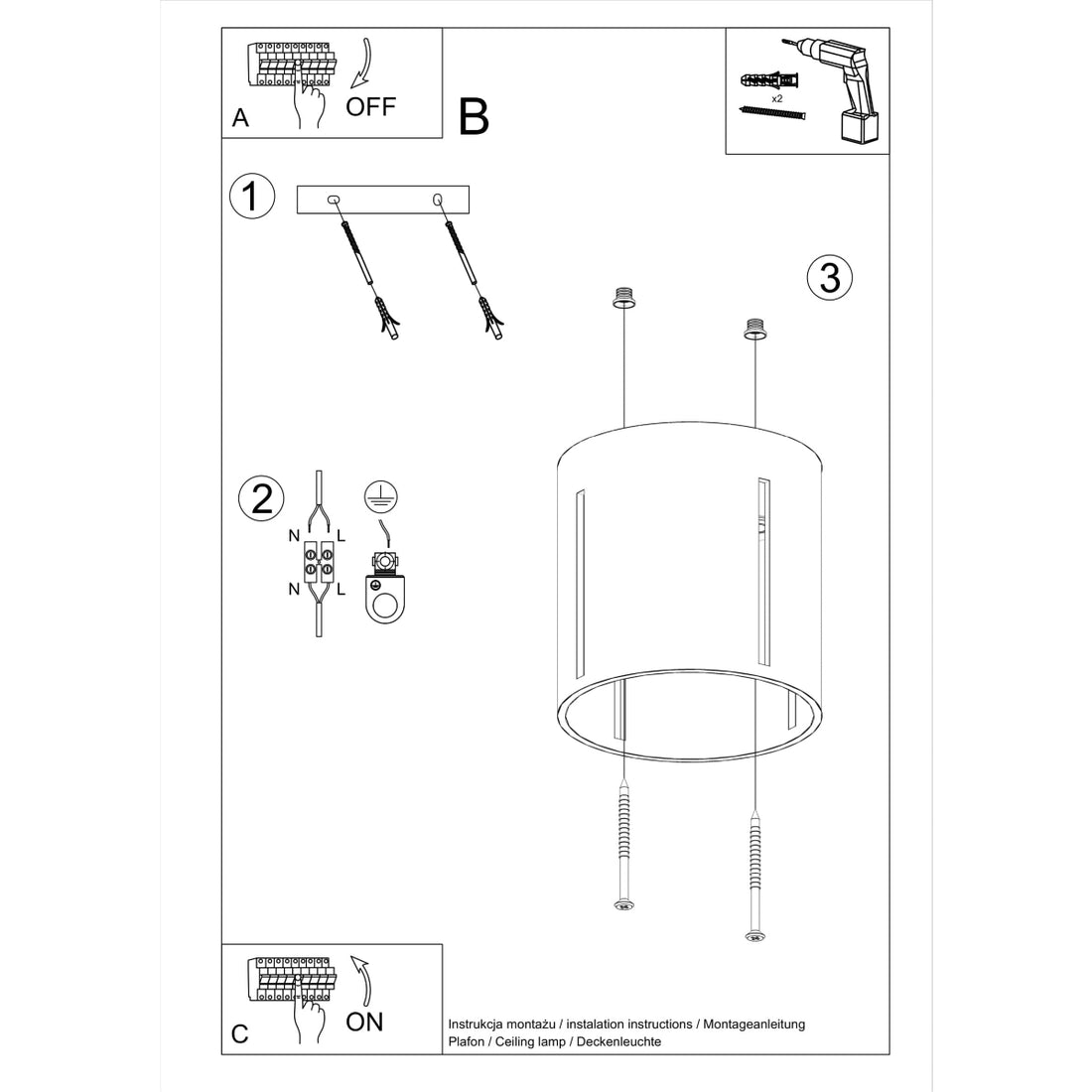 Ceiling lamp INEZ white - Diamond Work Sp. z o.o.