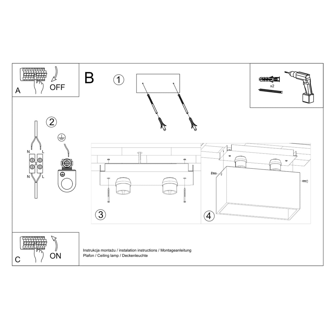 Ceiling lamp QUAD white - Diamond Work Sp. z o.o.