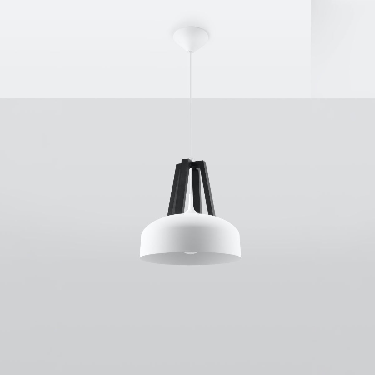 Pendant lamp CASCO white/black - Diamond Work Sp. z o.o.