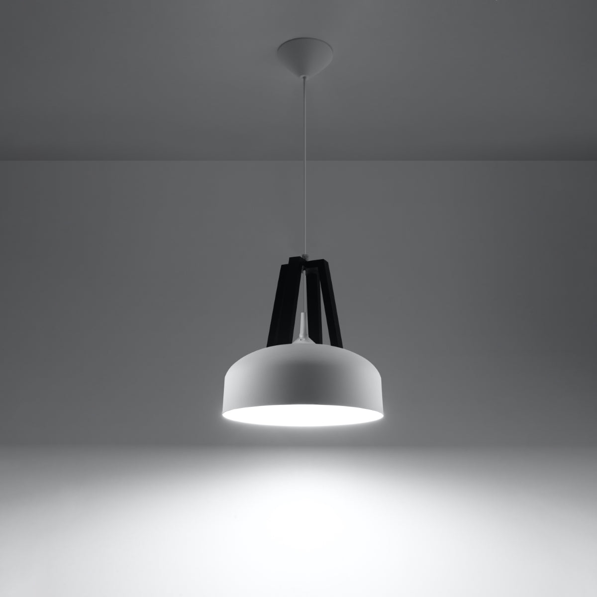 Pendant lamp CASCO white/black - Diamond Work Sp. z o.o.