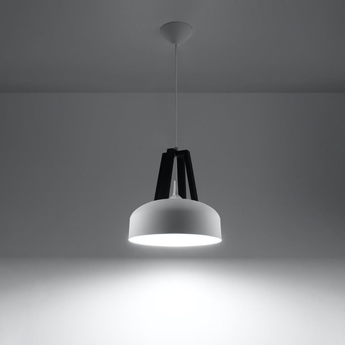 Pendant lamp CASCO white/black - Diamond Work Sp. z o.o.