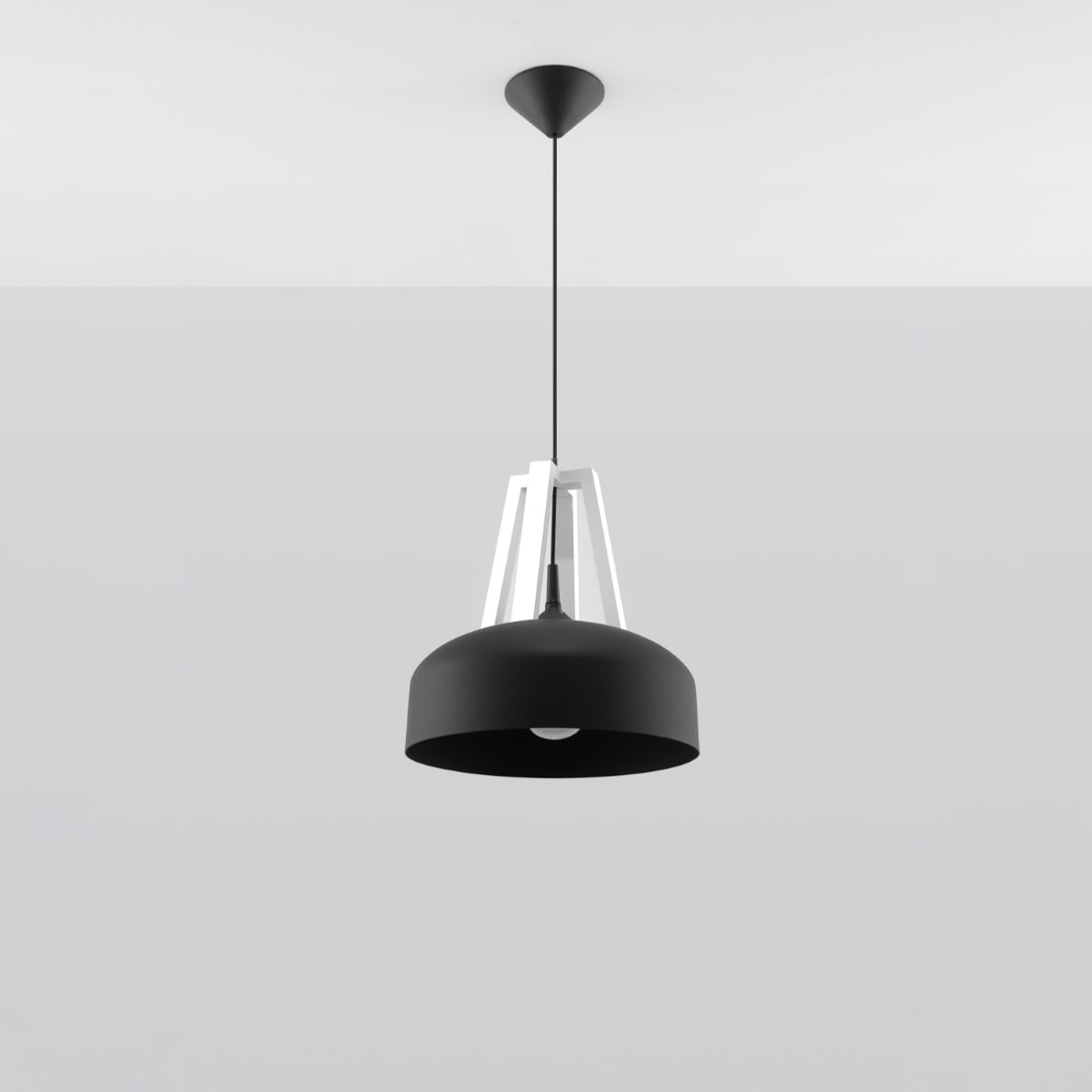 Pendant lamp CASCO black/white - Diamond Work Sp. z o.o.