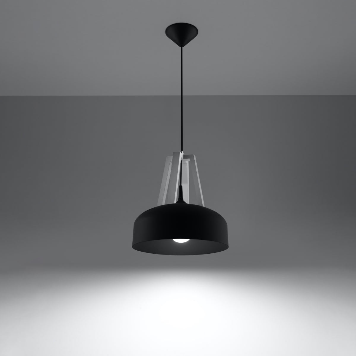 Pendant lamp CASCO black/white - Diamond Work Sp. z o.o.