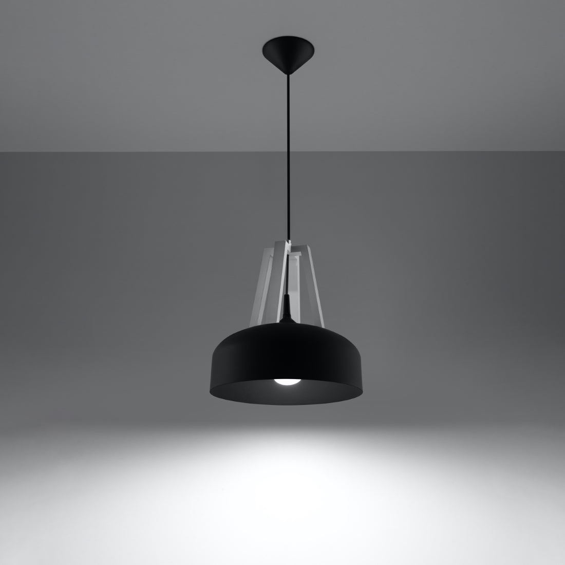 Pendant lamp CASCO black/white - Diamond Work Sp. z o.o.