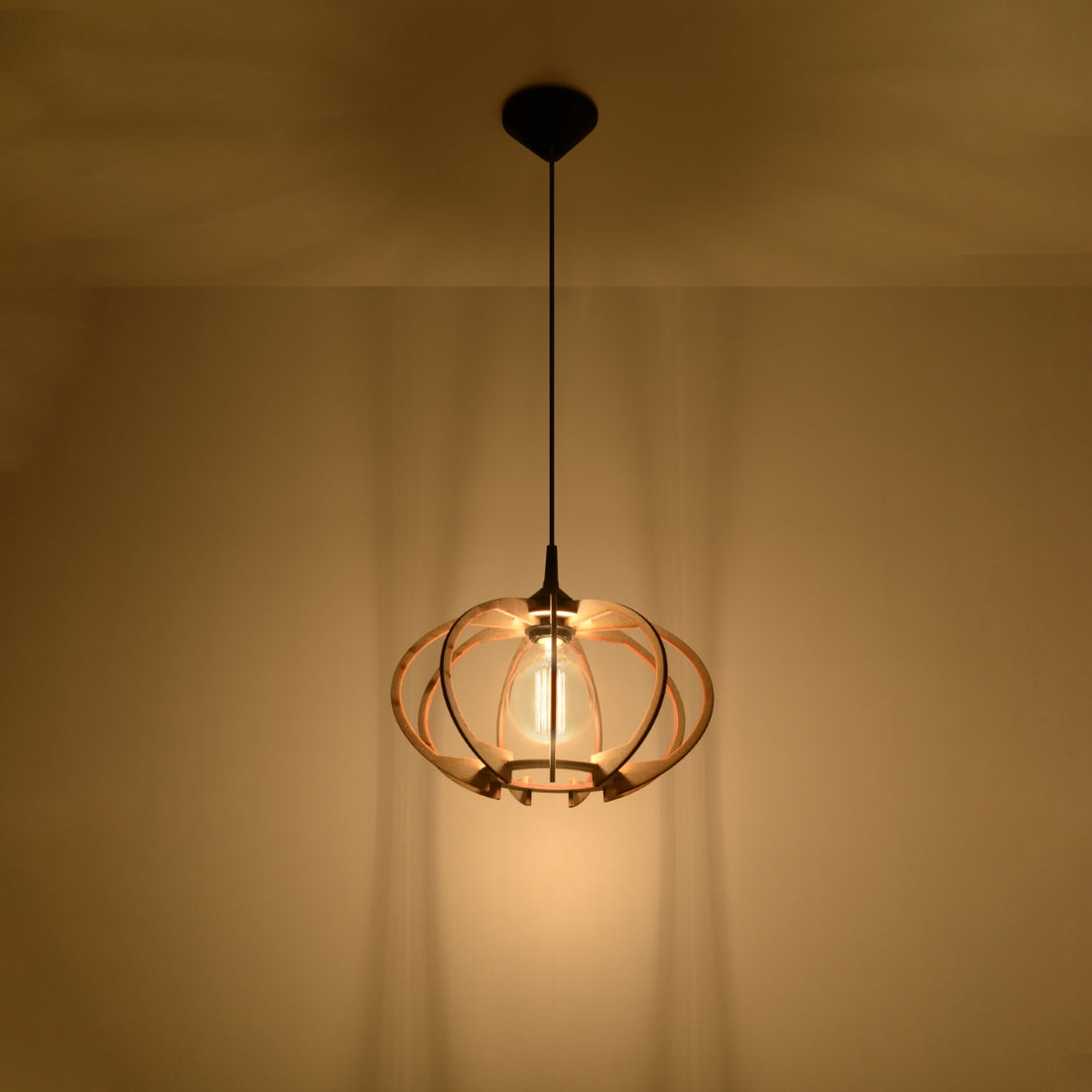 Pendant lamp MANDELINO natural wood - Diamond Work Sp. z o.o.