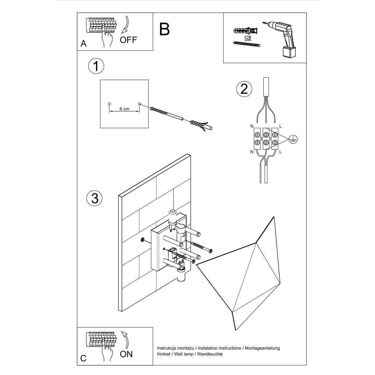 Wall lamp SOLIDO white - Diamond Work Sp. z o.o.