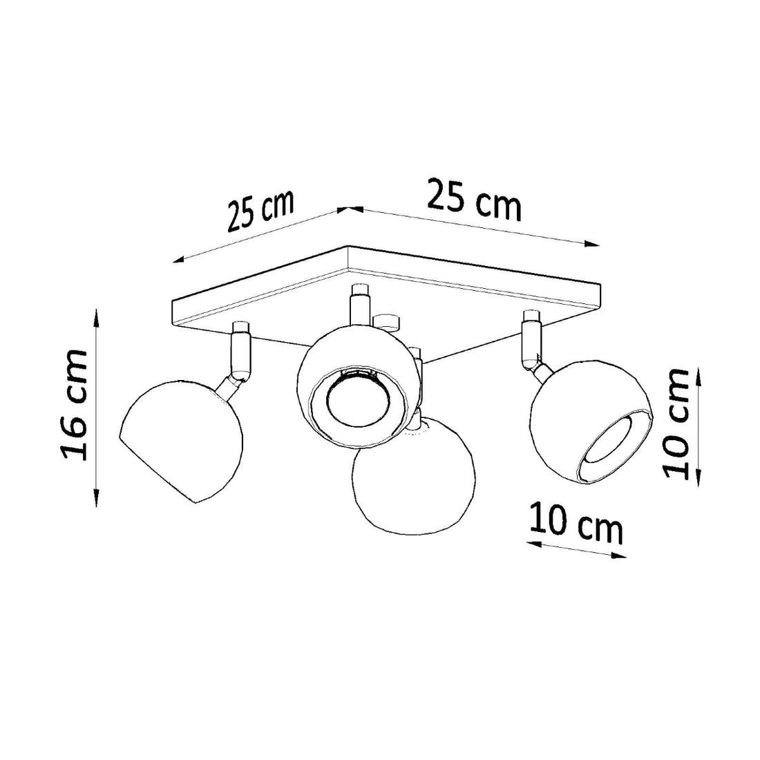 Ceiling lamp OCULARE 4 black