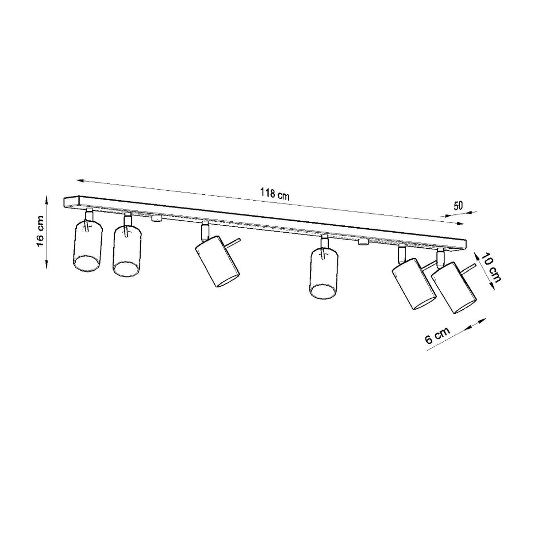 Lampa sufitowa RING 6L szara