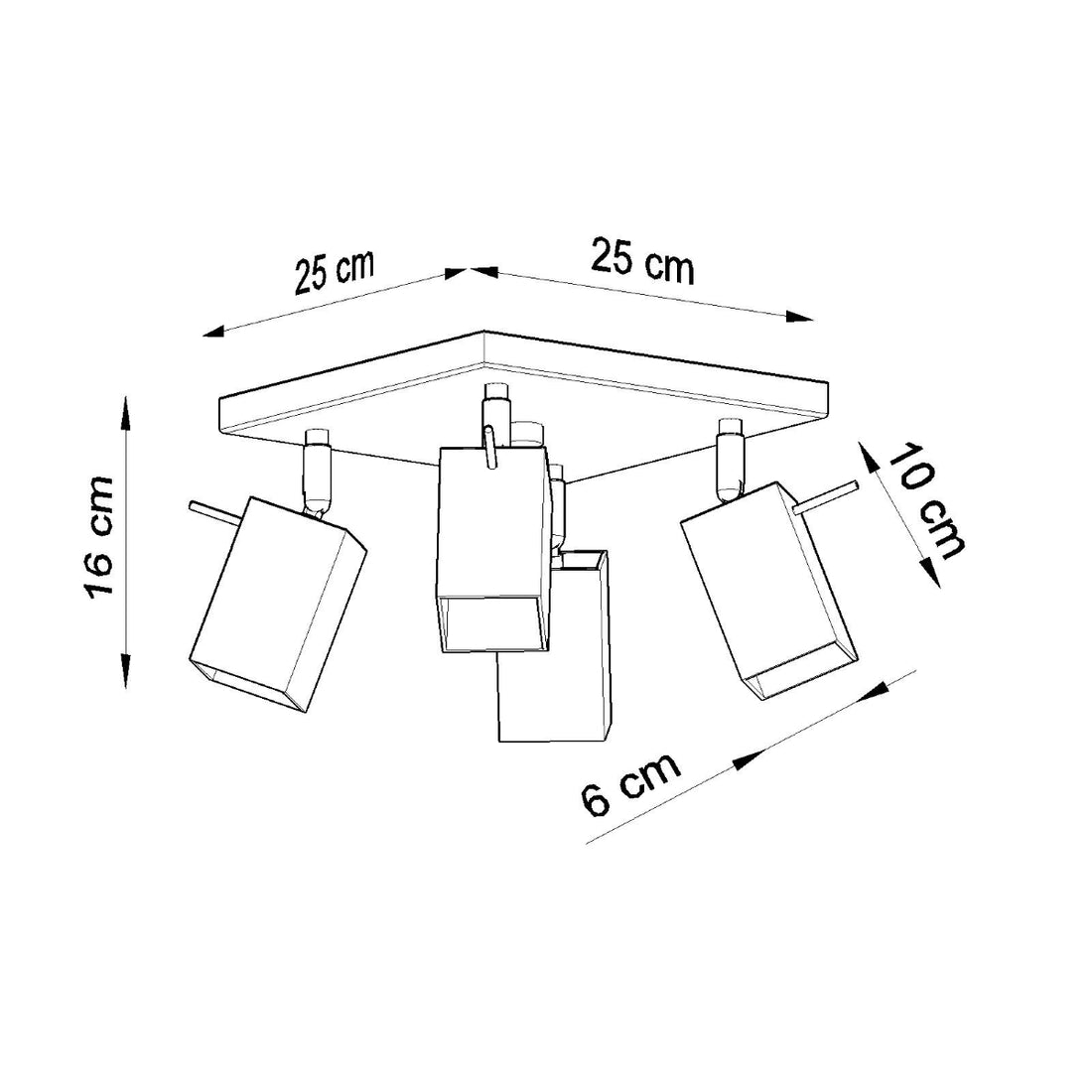 Ceiling lamp MERIDA 4 grey