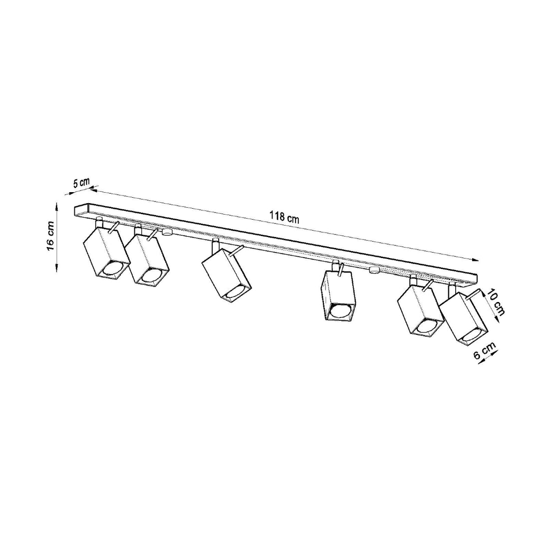 Ceiling lamp MERIDA 6L grey