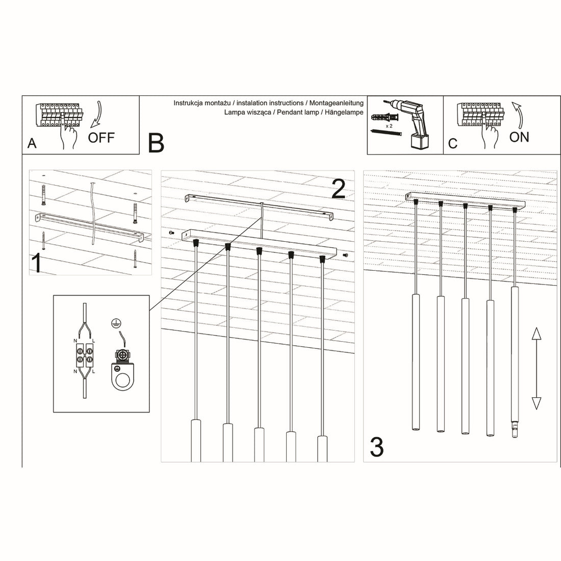 Pendant lamp PASTELO 5 white