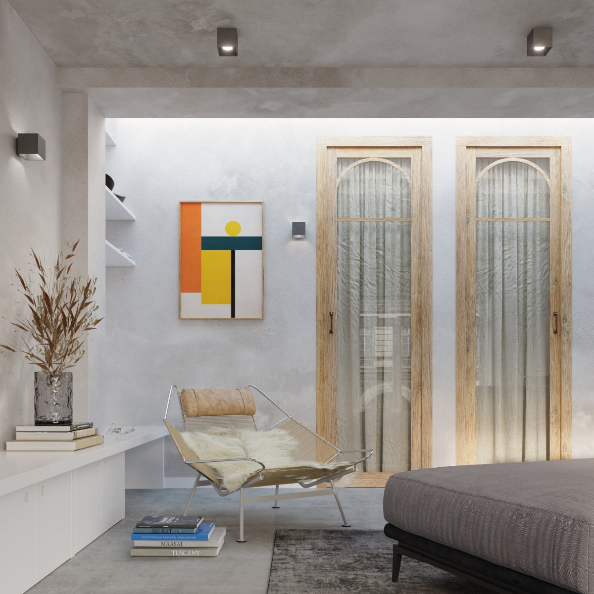 Ceiling lamp QUAD 1 anthracite