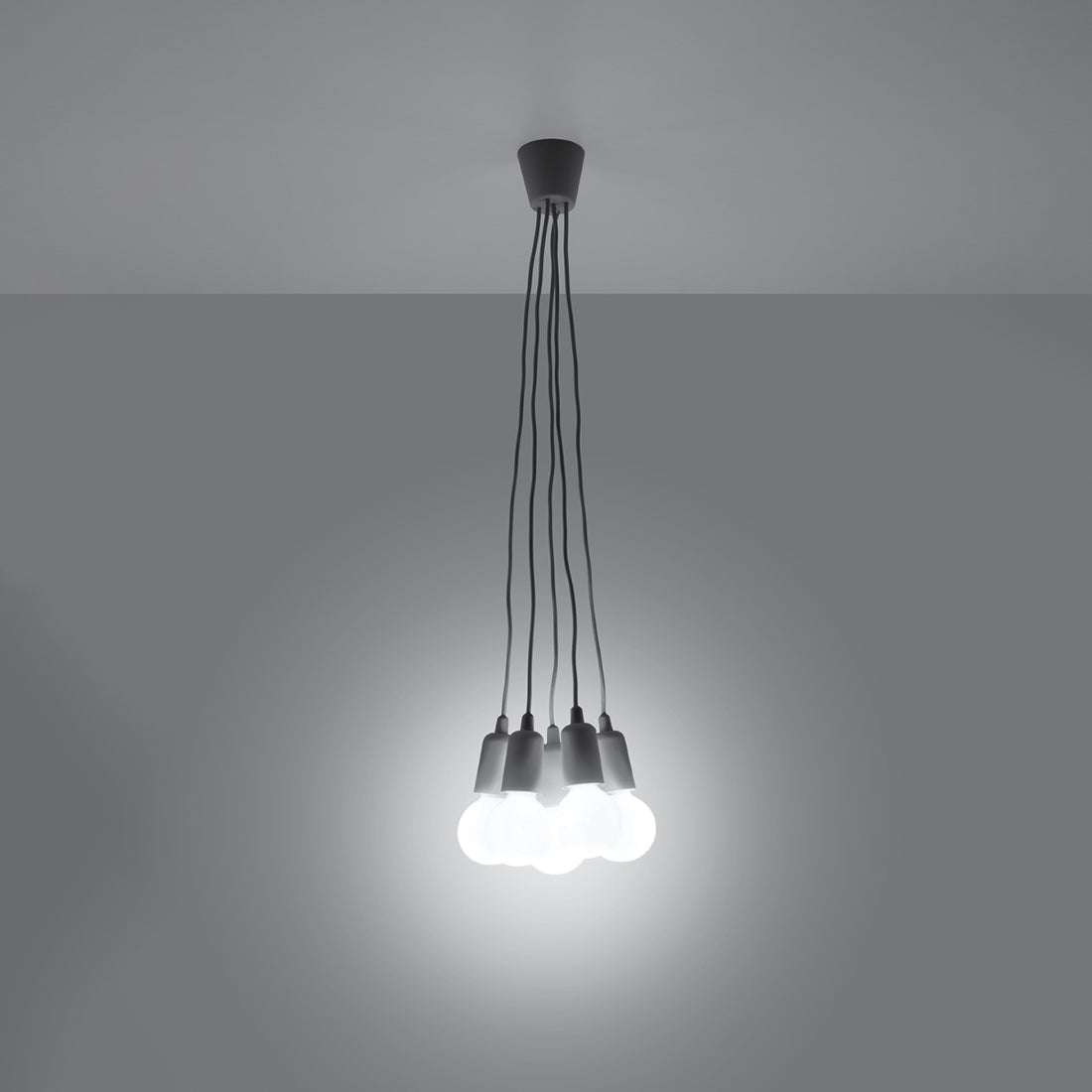 Pendant lamp DIEGO 5 grey