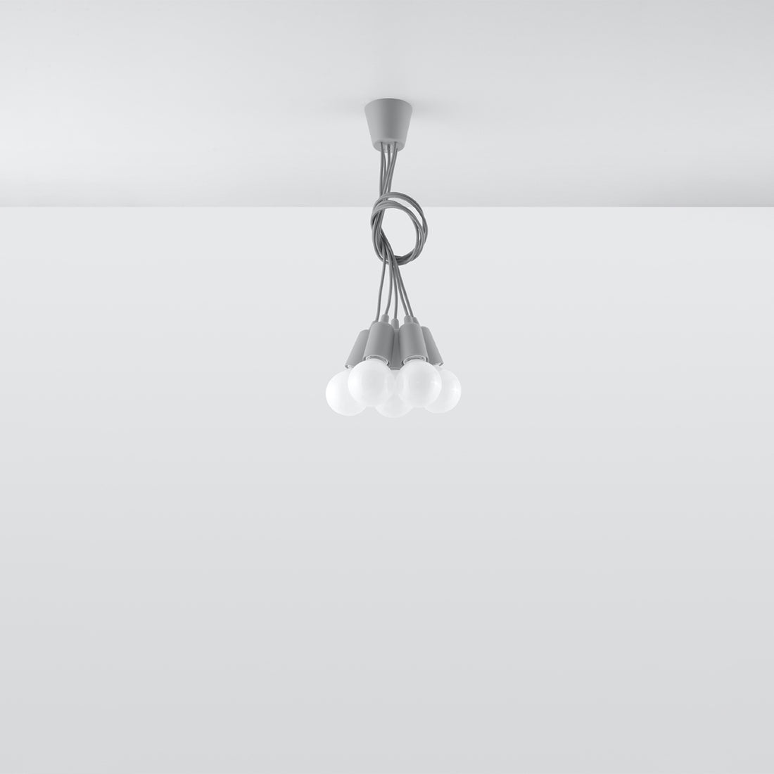 Pendant lamp DIEGO 5 grey