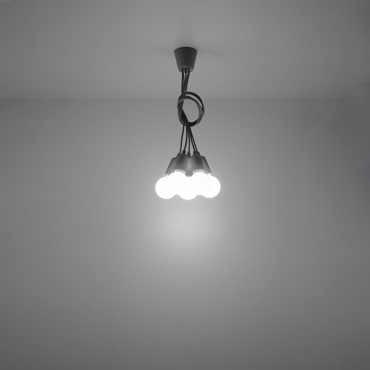 Pendant lamp DIEGO 5 grey