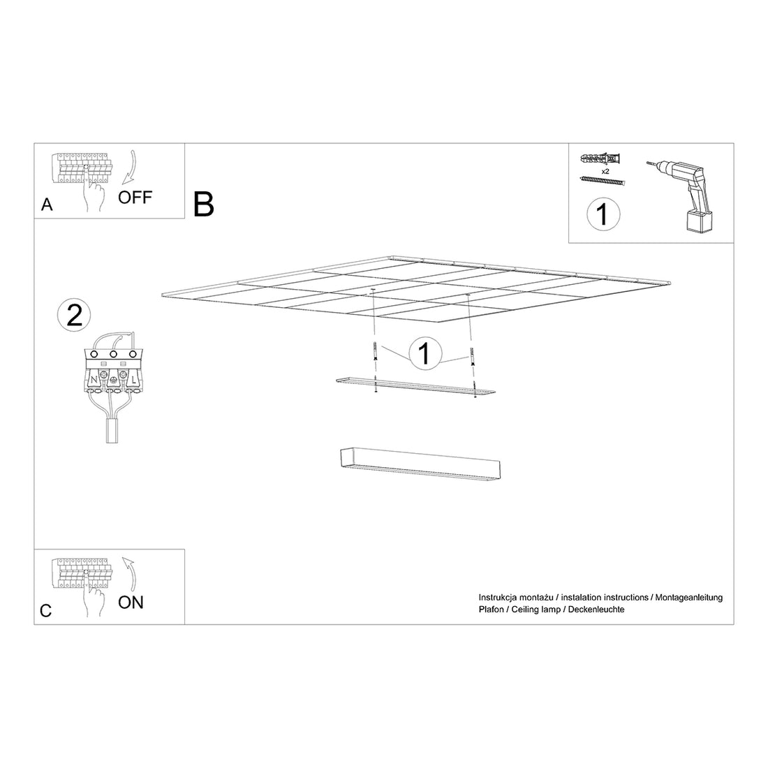 Ceiling lamp PINNE 90 black