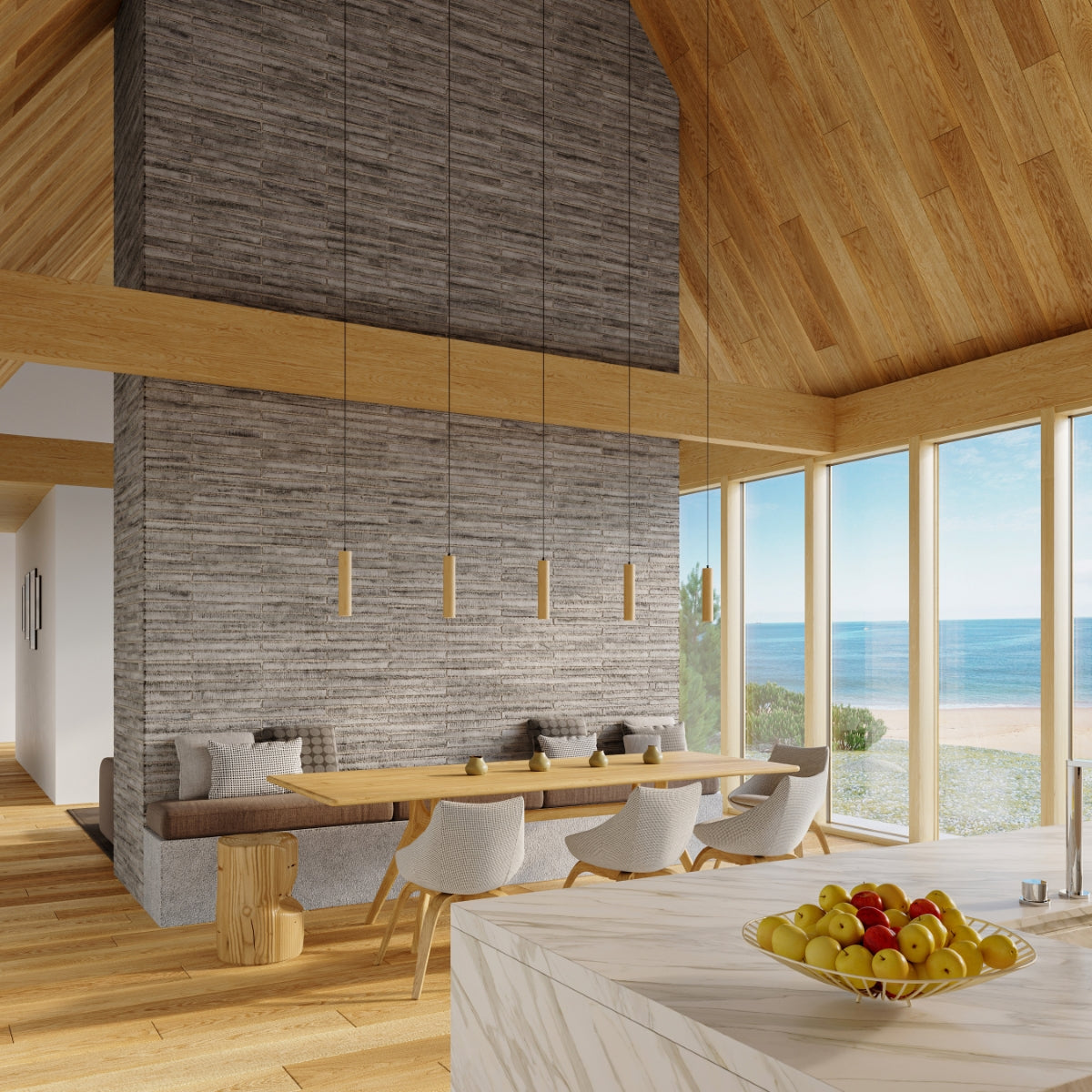 Pendant lamp LINO 3 wood