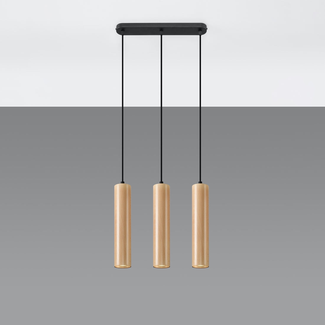 Pendant lamp LINO 3 wood
