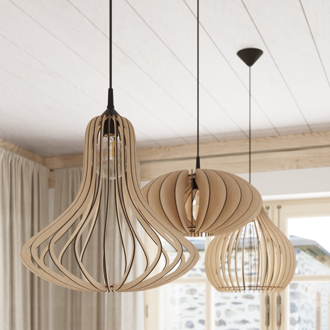 Pendant lamp APRILLA wood