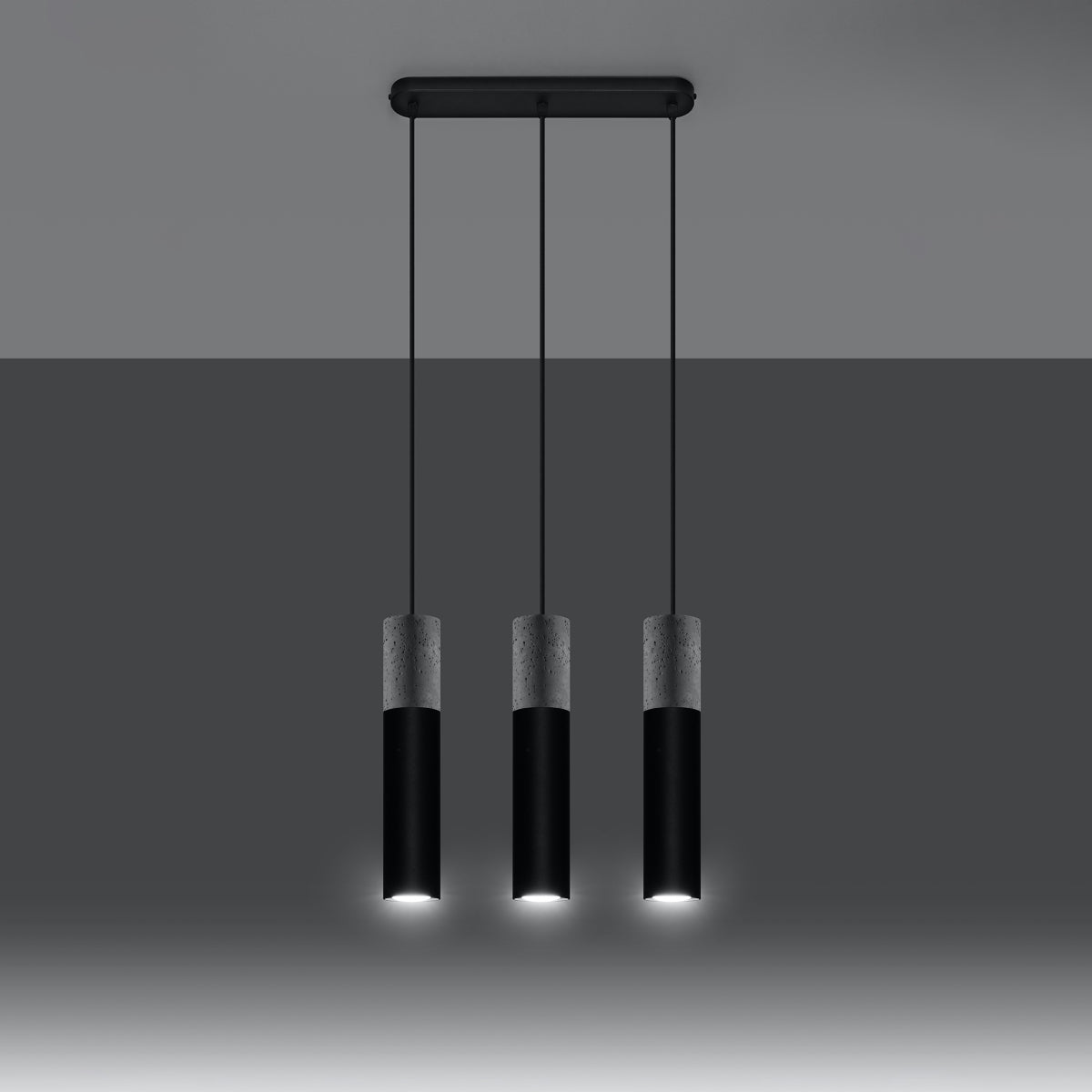Pendant lamp BORGIO 3L black