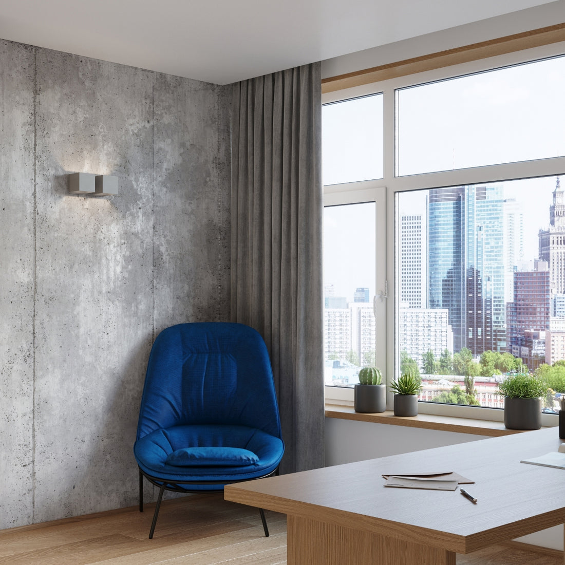 Wall lamp QUAD 2 grey