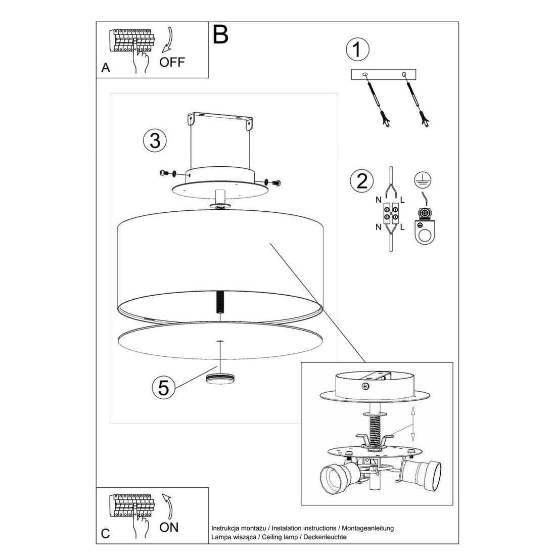 Ceiling lamp SKALA 30 white