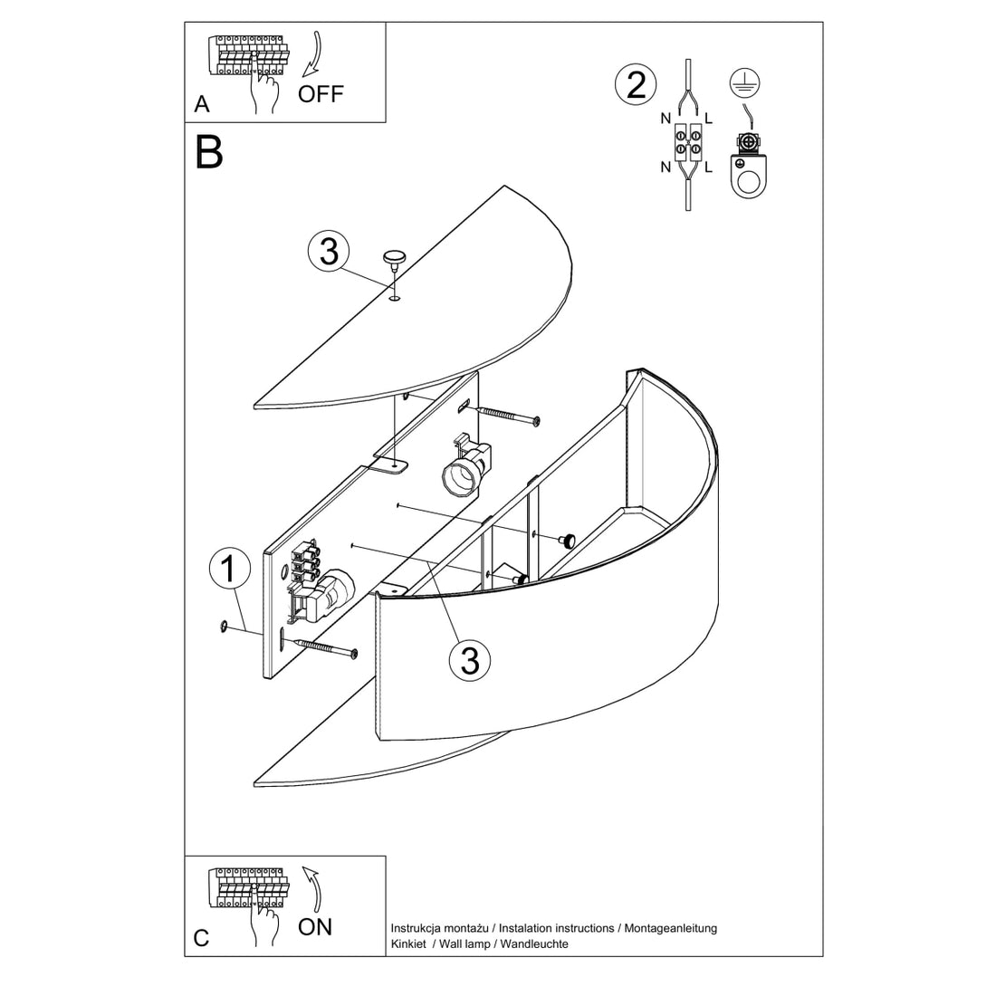 Wall lamp SKALA BLACK