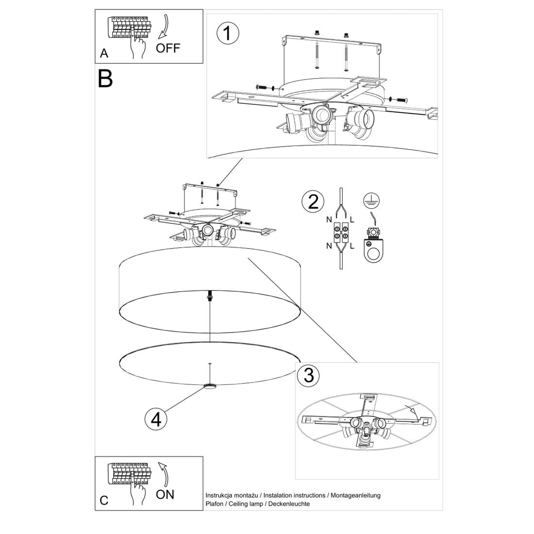 Ceiling lamp SKALA 60 white
