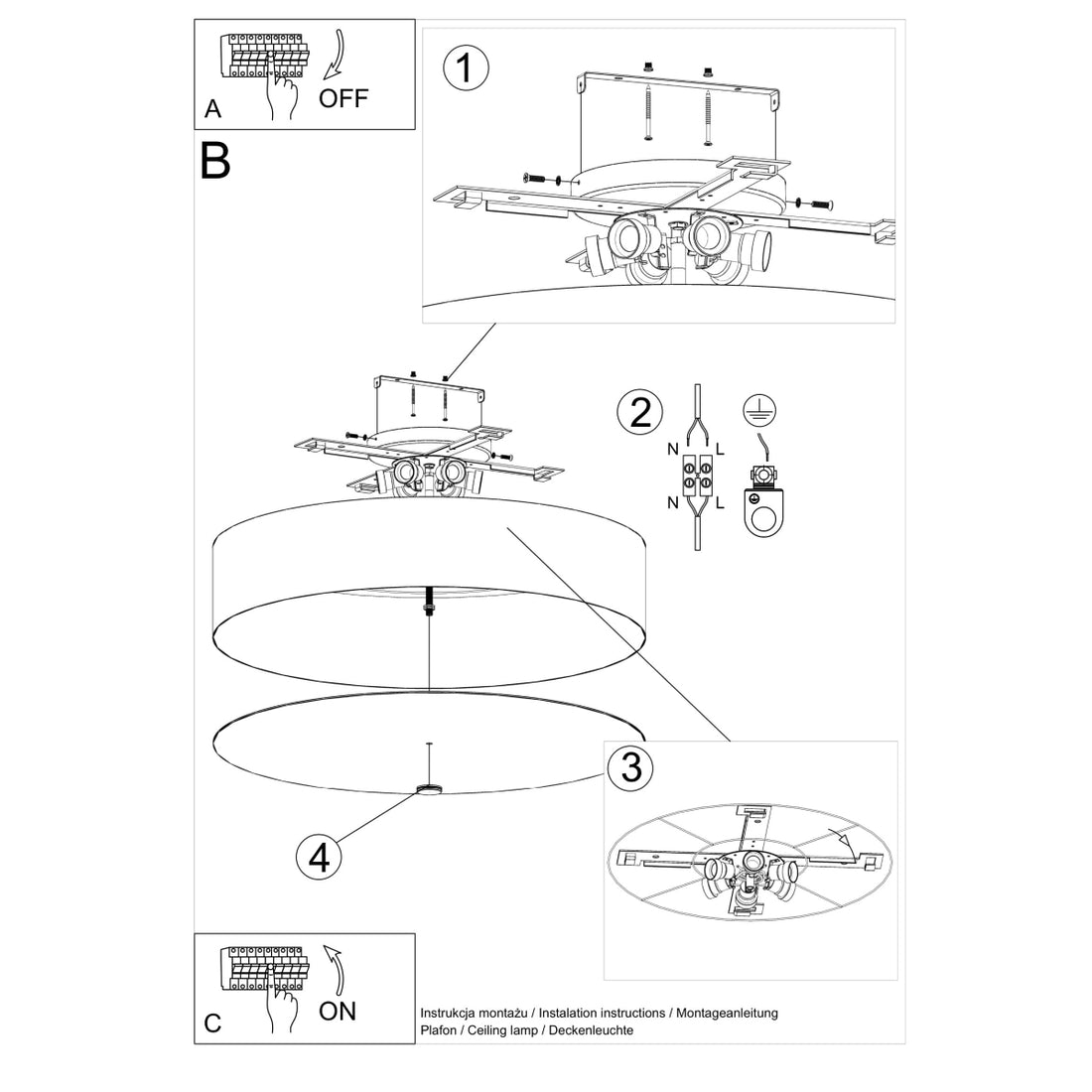 Ceiling lamp SKALA 70 black