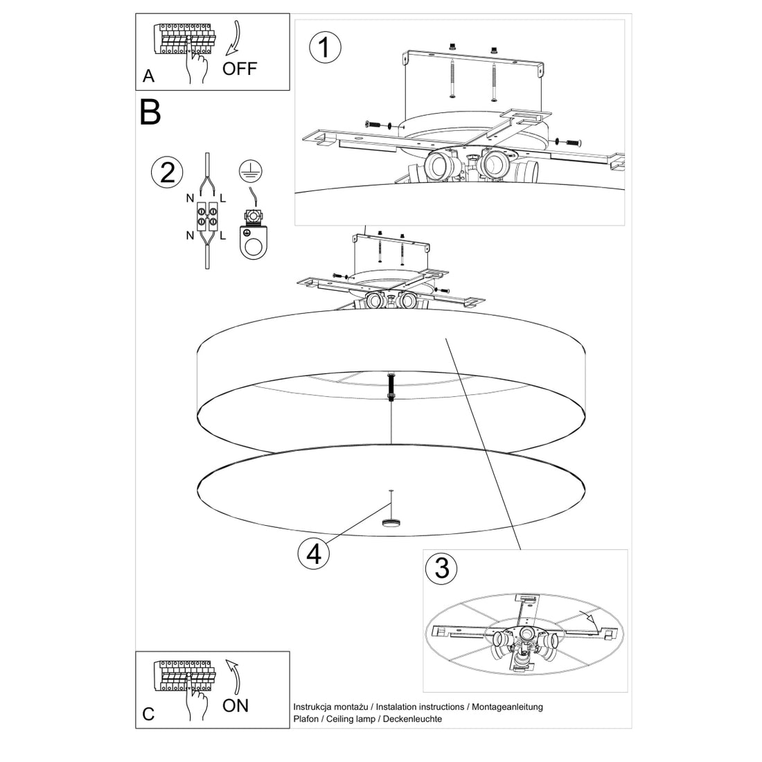 Ceiling lamp SKALA 90 white